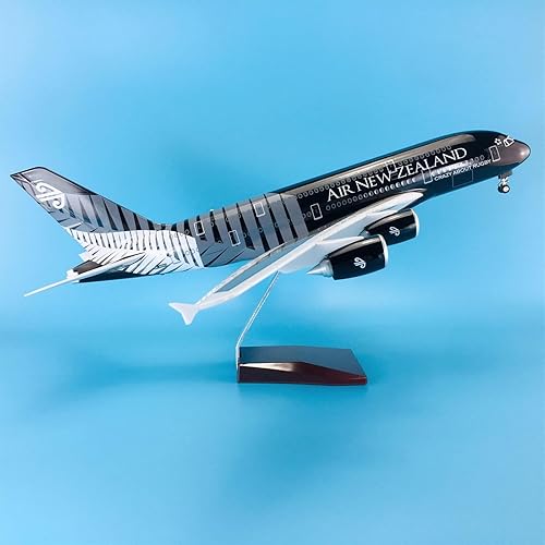 Miniatura 5 de MUZIZY Copia Avión Modelo 1160 18.1 in con Ruedas Avión Aviones Airbus A380 para Air New Zealand Static Plane Model Collection