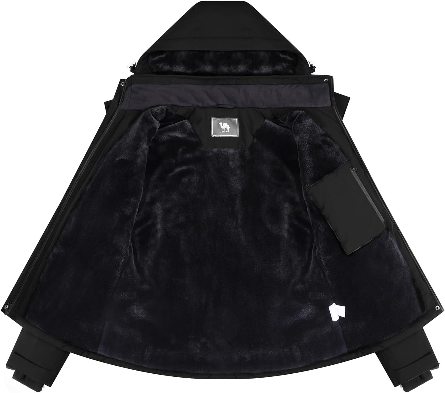 CAMEL CROWN Women's Ski Jacket Waterproof Warm Coat Winter Fleece Snow Coat Hooded Snowboarding Jacket - Image 4