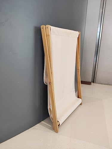 Miniatura 5 de Cesta de lavandería de madera de bambú con tapa plegable para ropa sucia, almacenamiento plegable para el hogar
