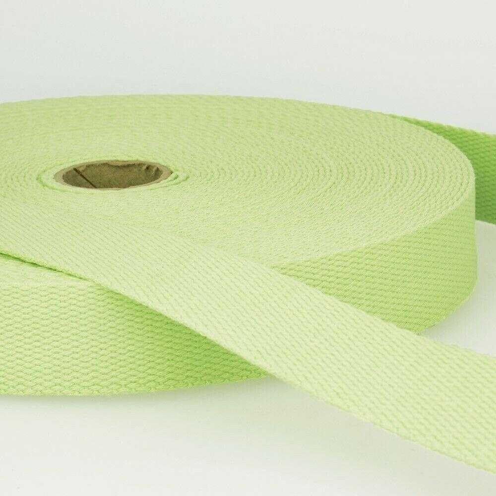 30mm Pure Cotton Webbing 2mm Thick Bag Strap Handle 31 Colours 1 2 4 Metres 248D, 110 Mint Green, 4 Metres