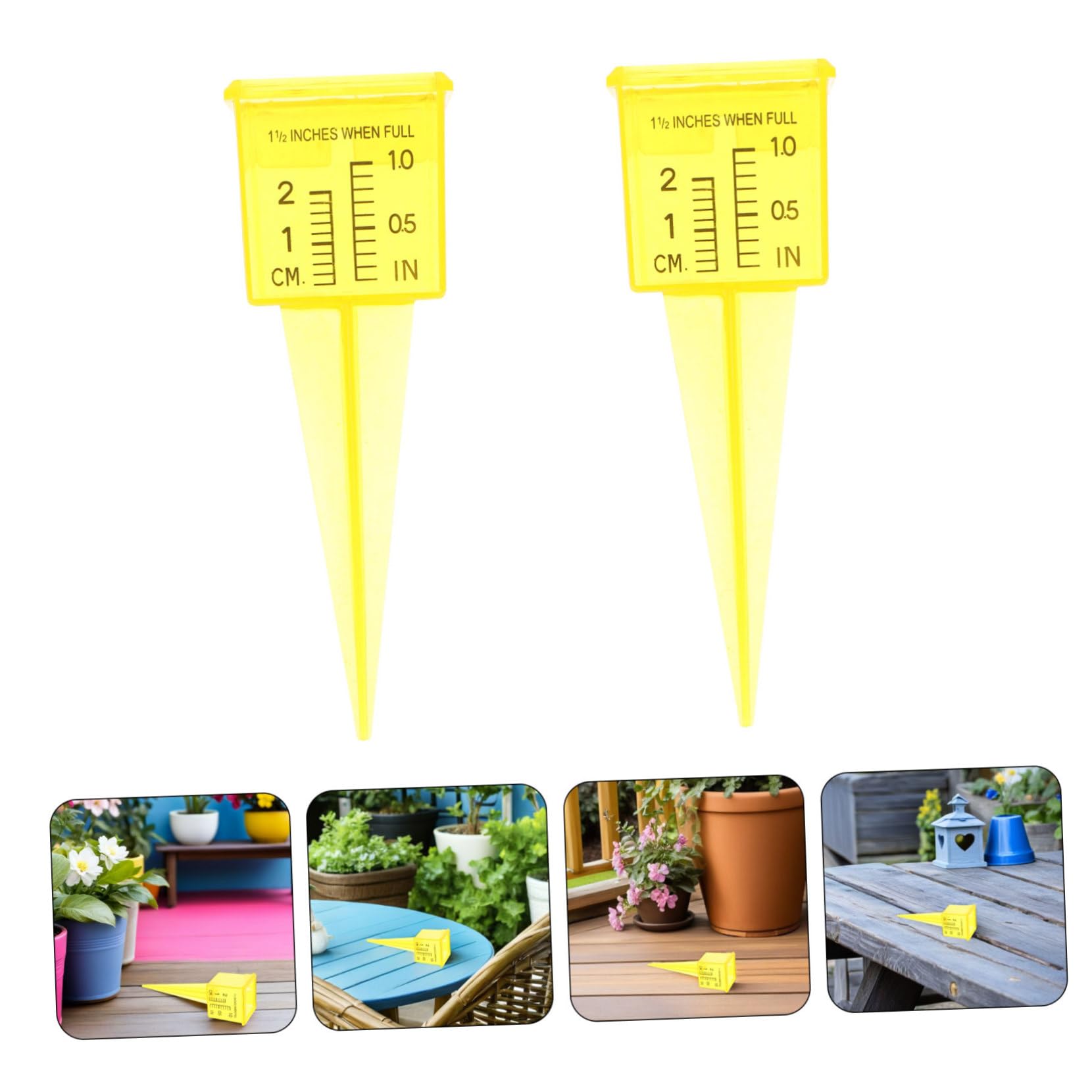 Lot de 20 Compteurs d'eau Réutilisables pour Pelouse Jardin Arroseur Pluviomètre Outil De Niveau d'eau Pluviomètre À Vidange Automatique Jaune
