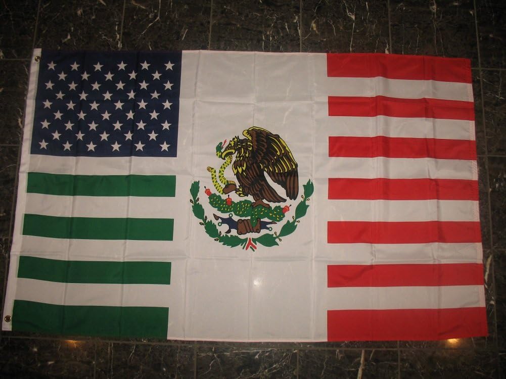 3x5 Feet USA Mexico Combination Flag Mexican American Friendship 3'x5' Flag with grommets