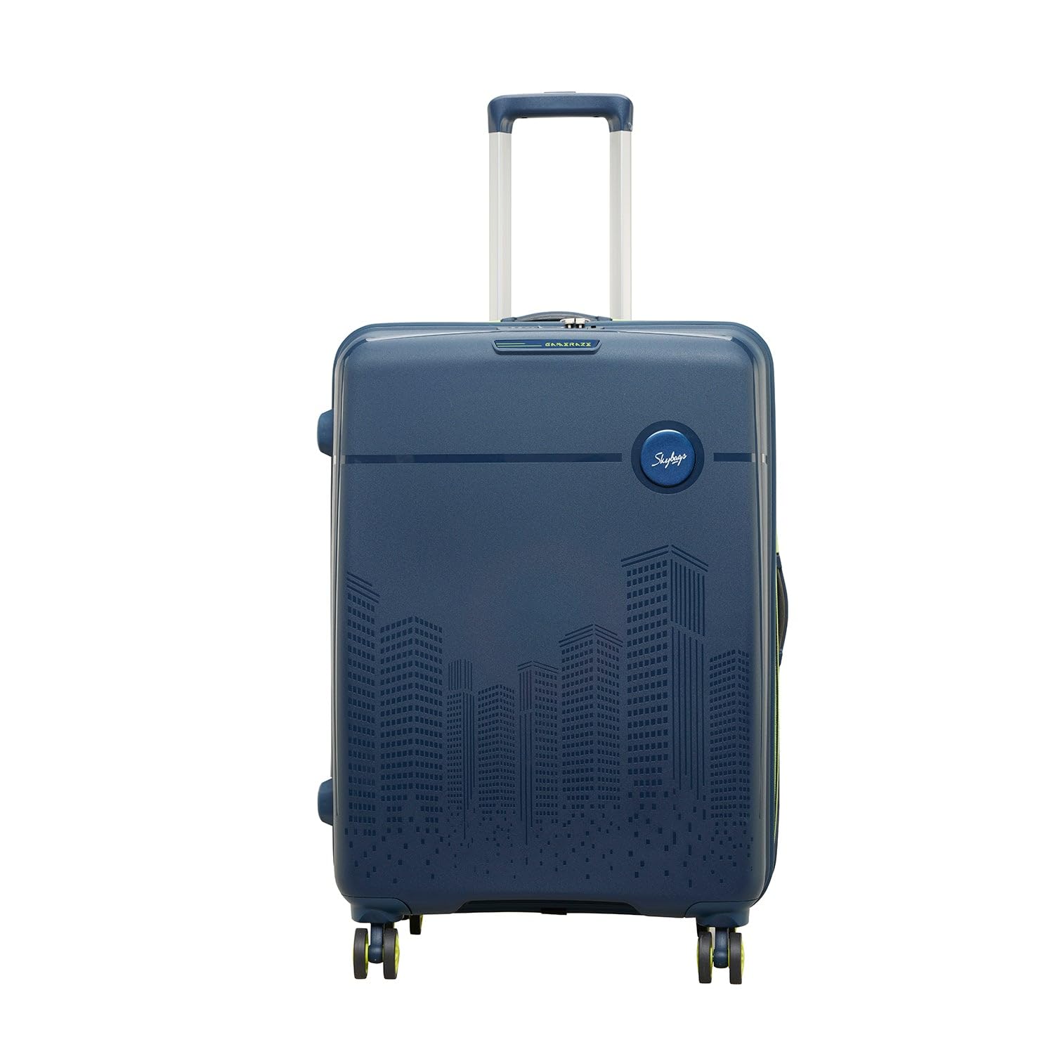 Skybags Cityscape 55Cms Polypropylene Hardshellsided Cabin Size 8 Wheels Anti Theft Zipper Blue 4 Wheel Inline Suitcase, Large