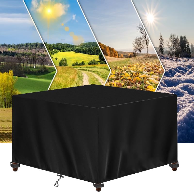 AEXOIO Outdoor Furniture Covers Waterproof 160x150x65cm Waterproof Cover for Garden Furniture,Patio Set Cover Square,Garden Sofa Covers,Protects Against Snow All-Weather Protector with Drawstring