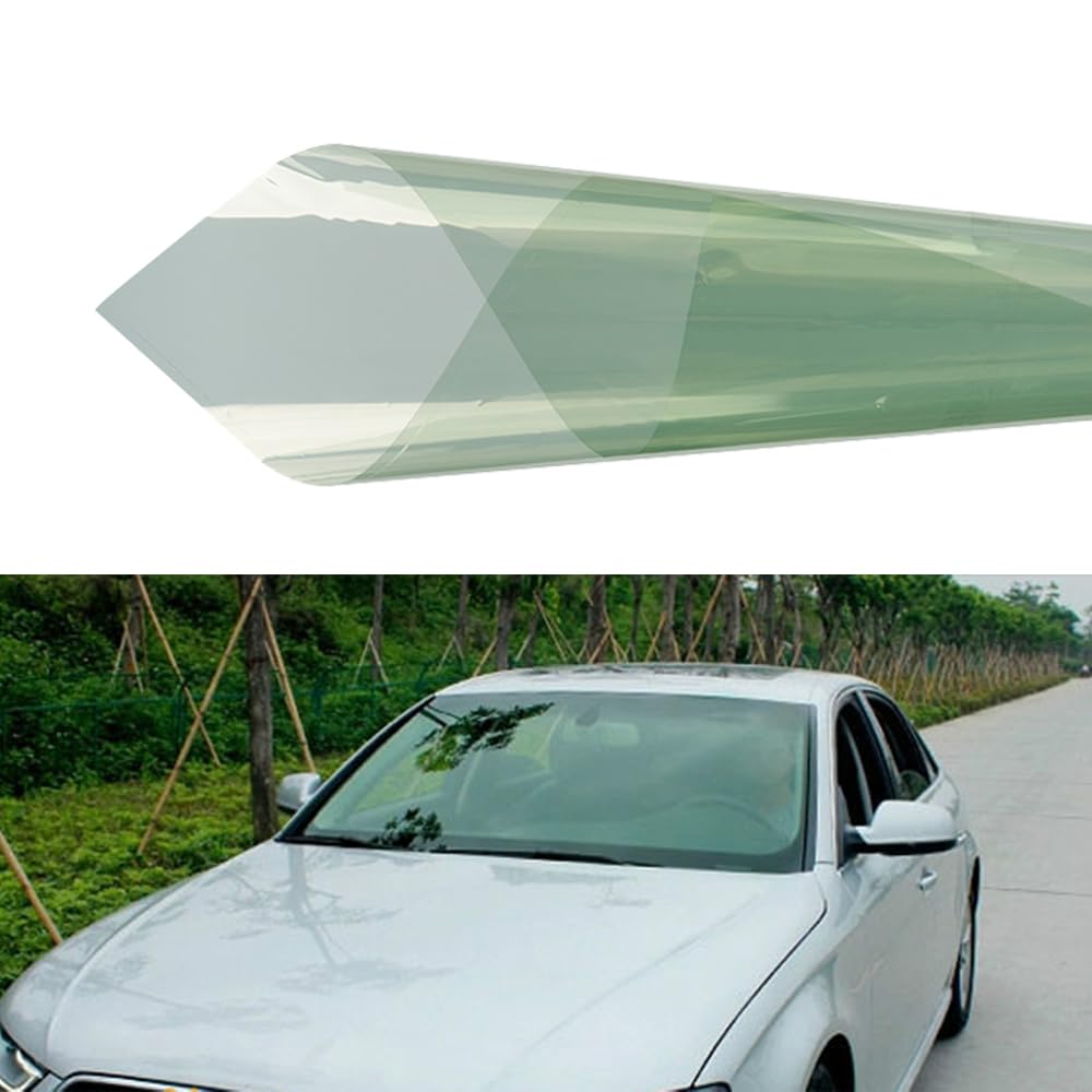 Alvorox Green - 80% Vlt Car Window Tint For Windscreen, Light Glass Tinting Film, Car Tinted Window Film, Solar Explosion-Proof Protection Foils (39.37"X59.84")