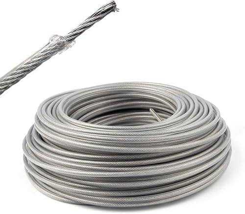 Línea de recortadora de acero de nailon, diámetro de 0.095 pulgadas por longitud, 98 pies, VÉZAAR Grass Trimmers String Lines Césped Wire