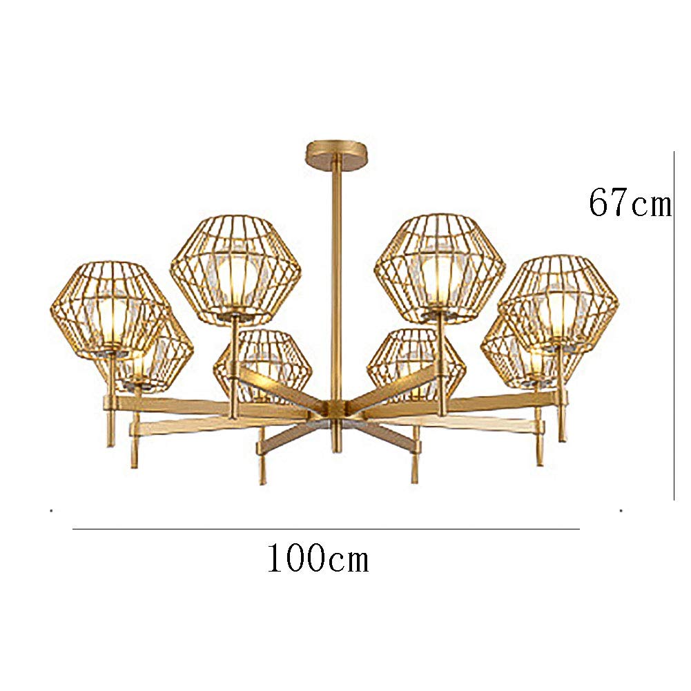 Lampadario Moderno Dorato a 8 luci Sputnik Mid Century, Lampada a Sospensione Industriale in Ferro per Cucina, Sala da Pranzo, Soggiorno - Dorato È così Gentile da Parte Tua