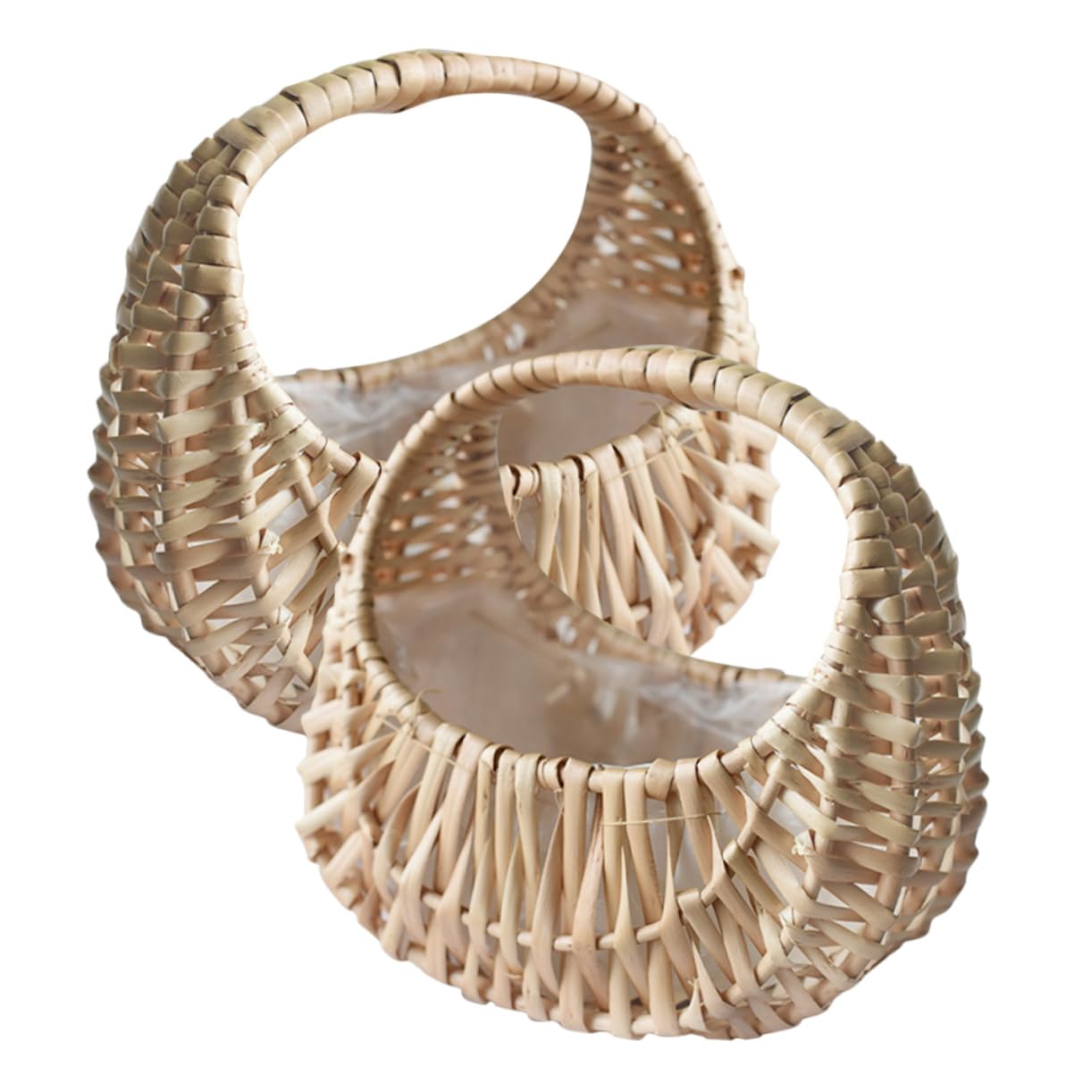 Abaodam 2 Set Cesto Di Fiori in Rattan Cestini Portaoggetti Cestino Cestini Di Vimini Grandi Cesti Di Vimini Impianti Nozze Portafiori Decorativo Salice 2 Pezzi*2