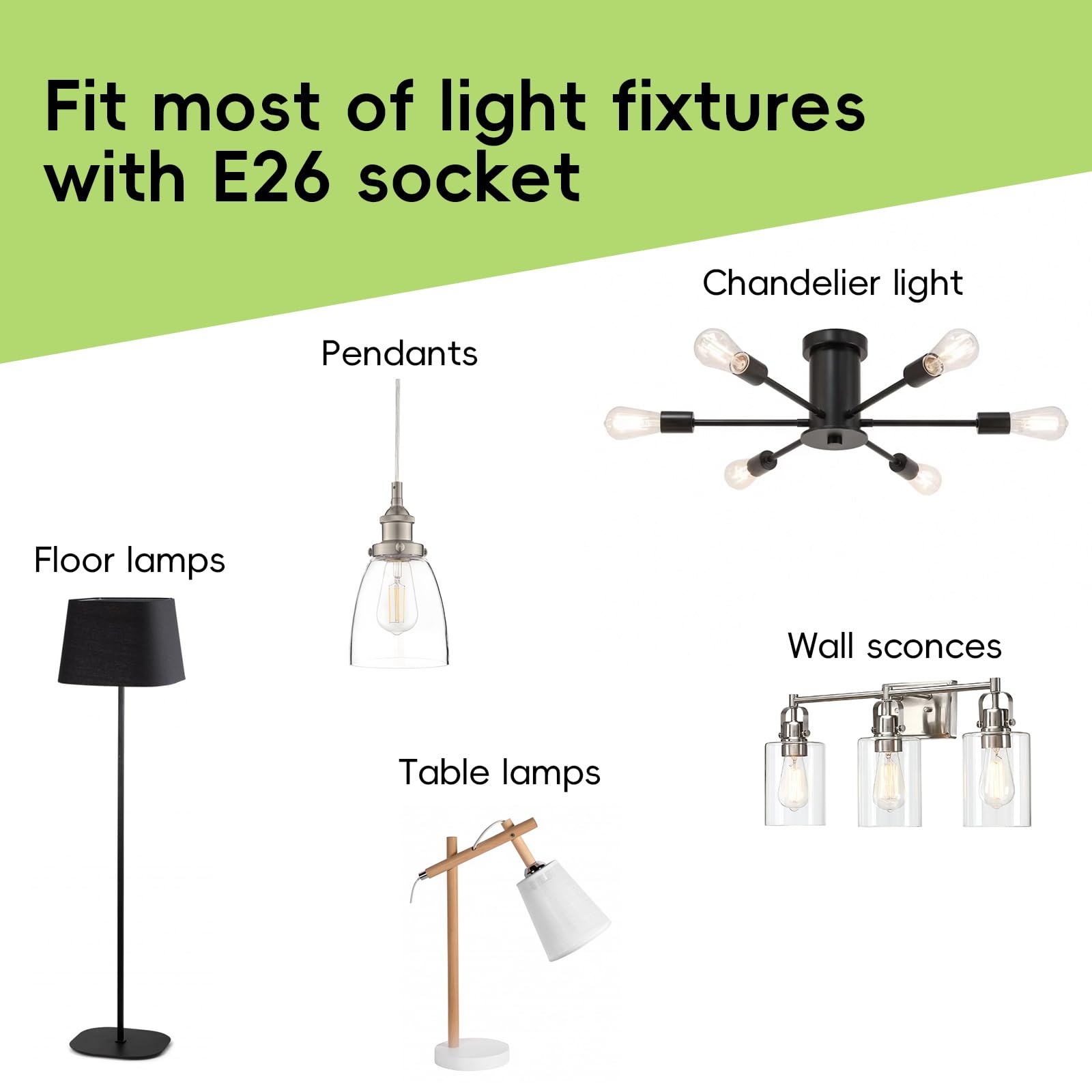 Jensense Edison - Bombillas LED E26 equivalentes a 60 W, regulables, 2700 K, blanco cálido y suave, vintage, 7 W, bombillas LED Edison, 110 V, 120 V, 800 lúmenes, CRI90, paquete de 6