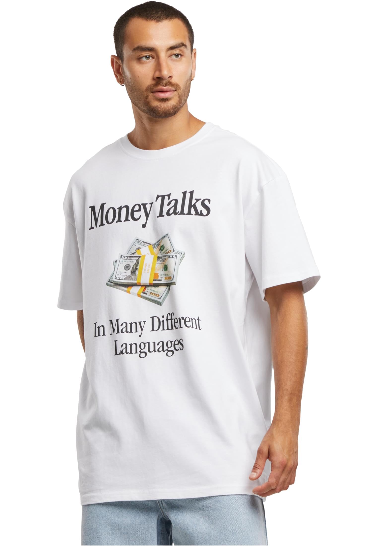 Mister Tee Money Talks Oversize Tee, White, L