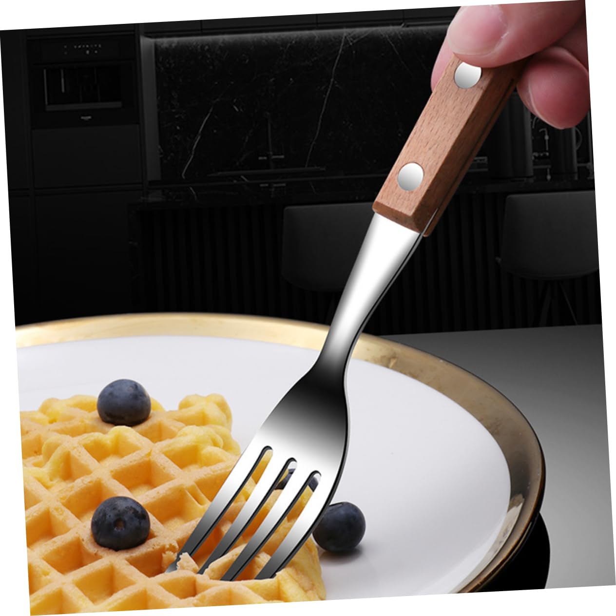 3juegos Cubiertos De Acero Inoxidable Mango De Set Portátil Para Buffet y Fiestas Incluye Cuchillo Cuchara y Tenedor