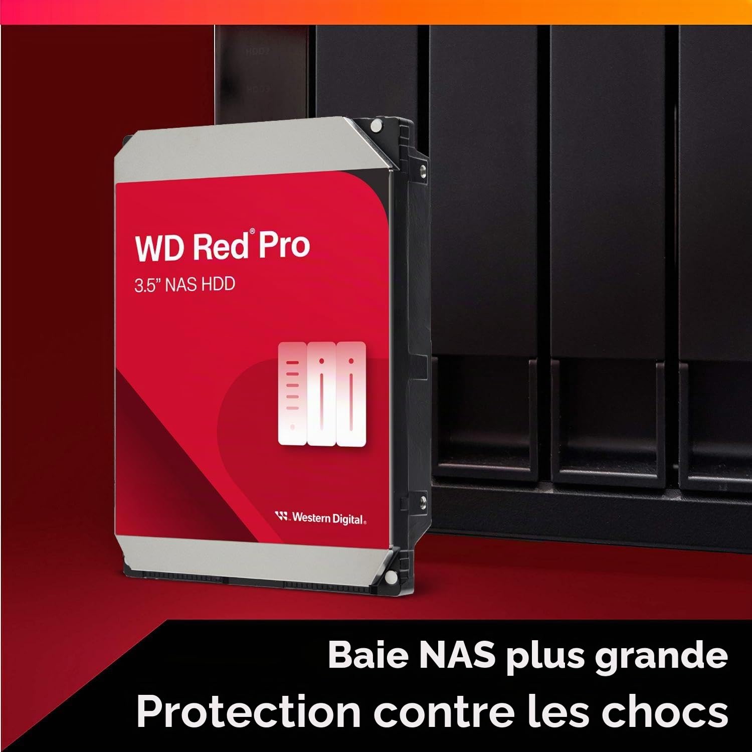 WD Red Pro 8 To Disque dur Interne 3.5" dédié NAS, 7200 RPM Class, SATA 6 GB/s, CMR, 256MB Cache, Garantie 5 ans