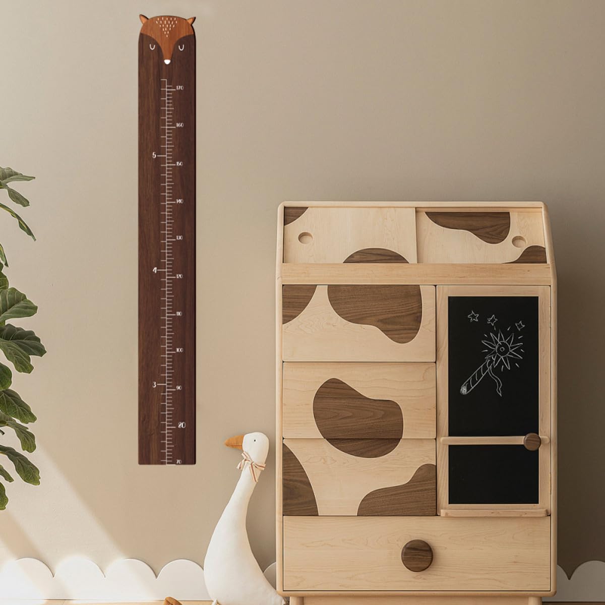 MAGICLULU Tabla de Altura Patrón de Dibujos Animados Diseño de Jirafa de Madera para Niños Medidor de Crecimiento Infantil para Decoración de Habitación