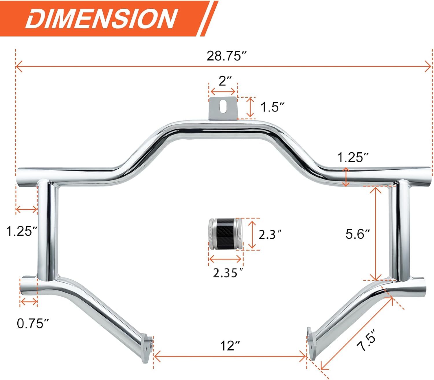 Engine Guard Flat Out Crash Bar Fits for Harley Touring Street Glide Road King Electra Glide Ultra Limited 2009-2024 Models (Chrome w/Silver CNC)