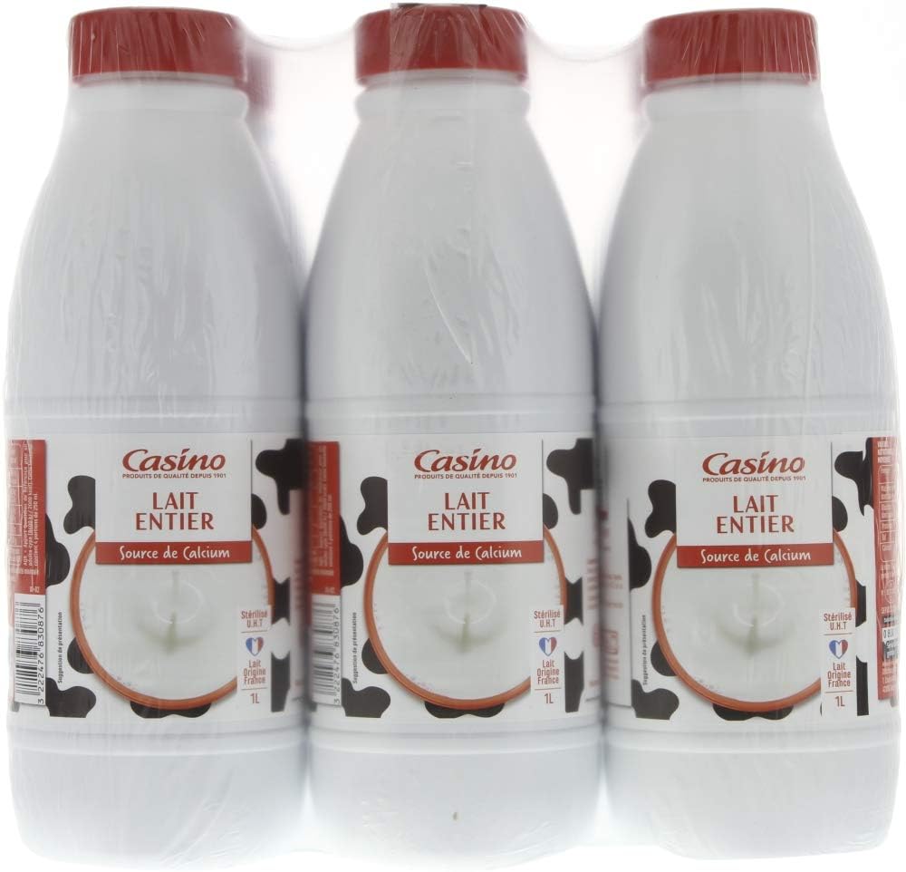 Casino Lait Entier, 6 X 1L : Amazon.fr: Epicerie