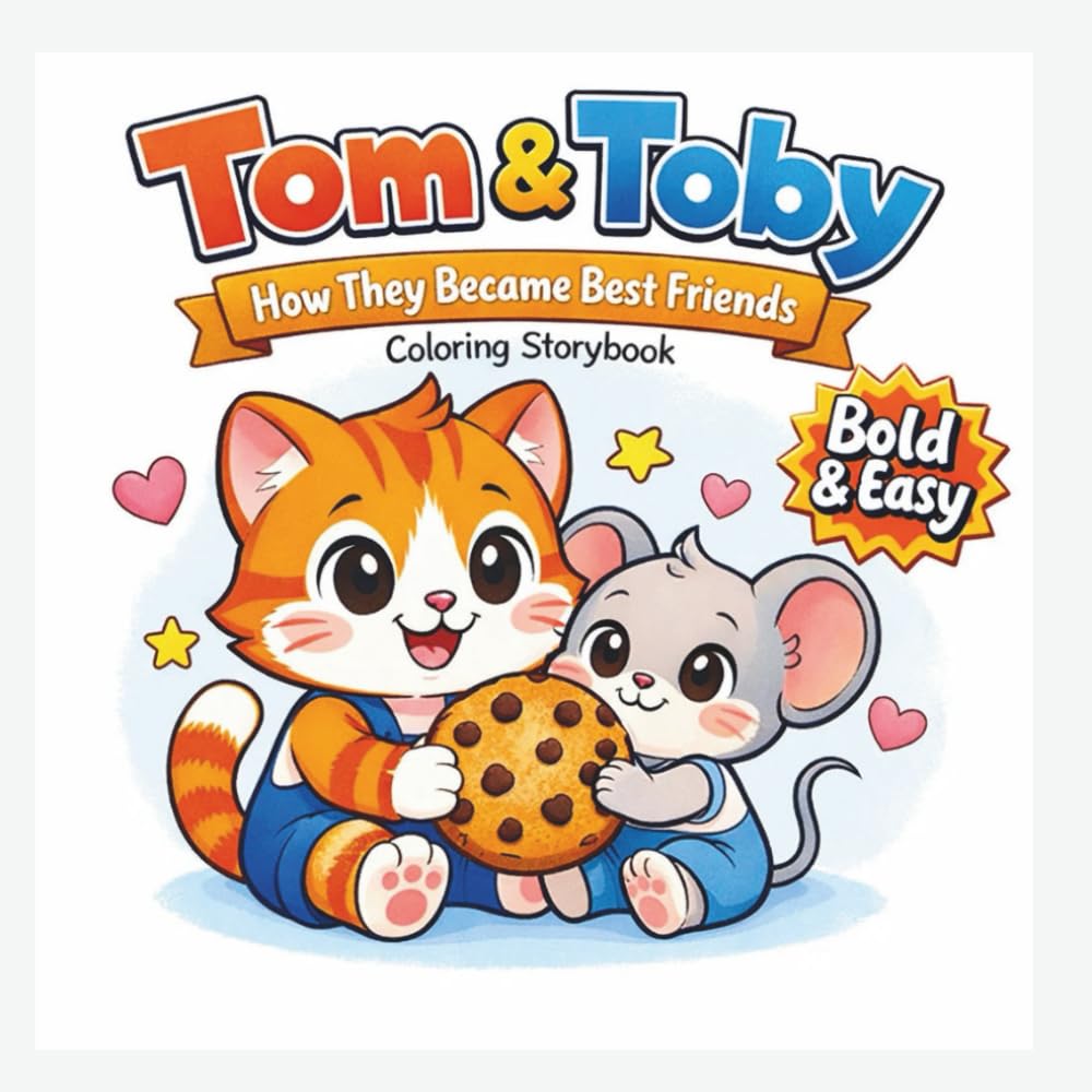 Tom & Toby: How They Became Best Friends Coloring Storybook: A Fun and Heartwarming Coloring Adventure About Friendship, Kindness, and Helping Each Other