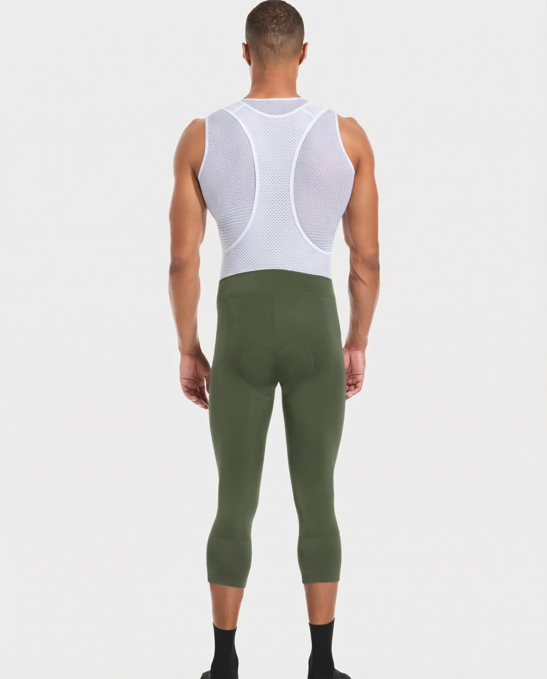 Przewalski Pantalones Cortos de Ciclismo para Hombre, Pantalones de Ciclismo 3/4 Acolchados 4D, Mallas de Ciclismo para Hombre | Transpirable elástico en 4 direcciones, almohadilla 4D en capas, pinzas de silicona para las piernas y detalles de poca luz