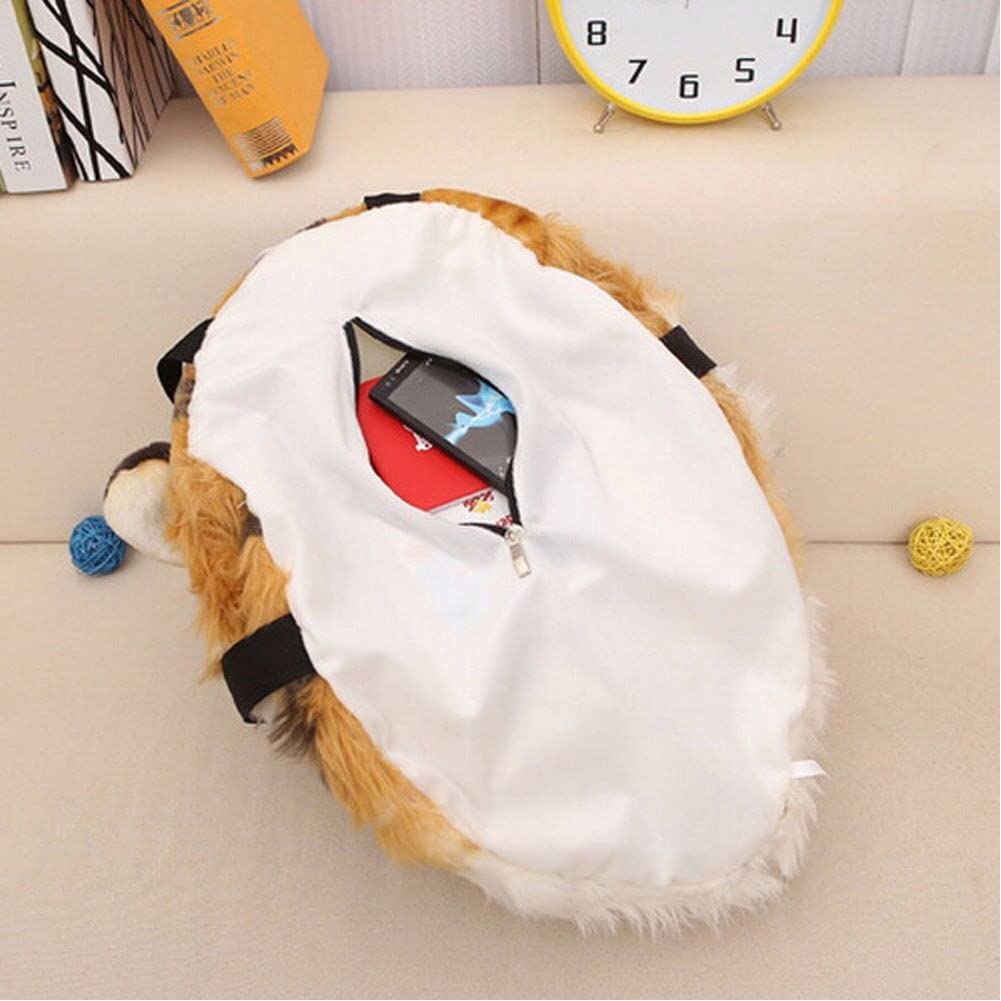 Mochila de peluche con diseño de cabeza de tigre en 3D, diseño de león personalizable