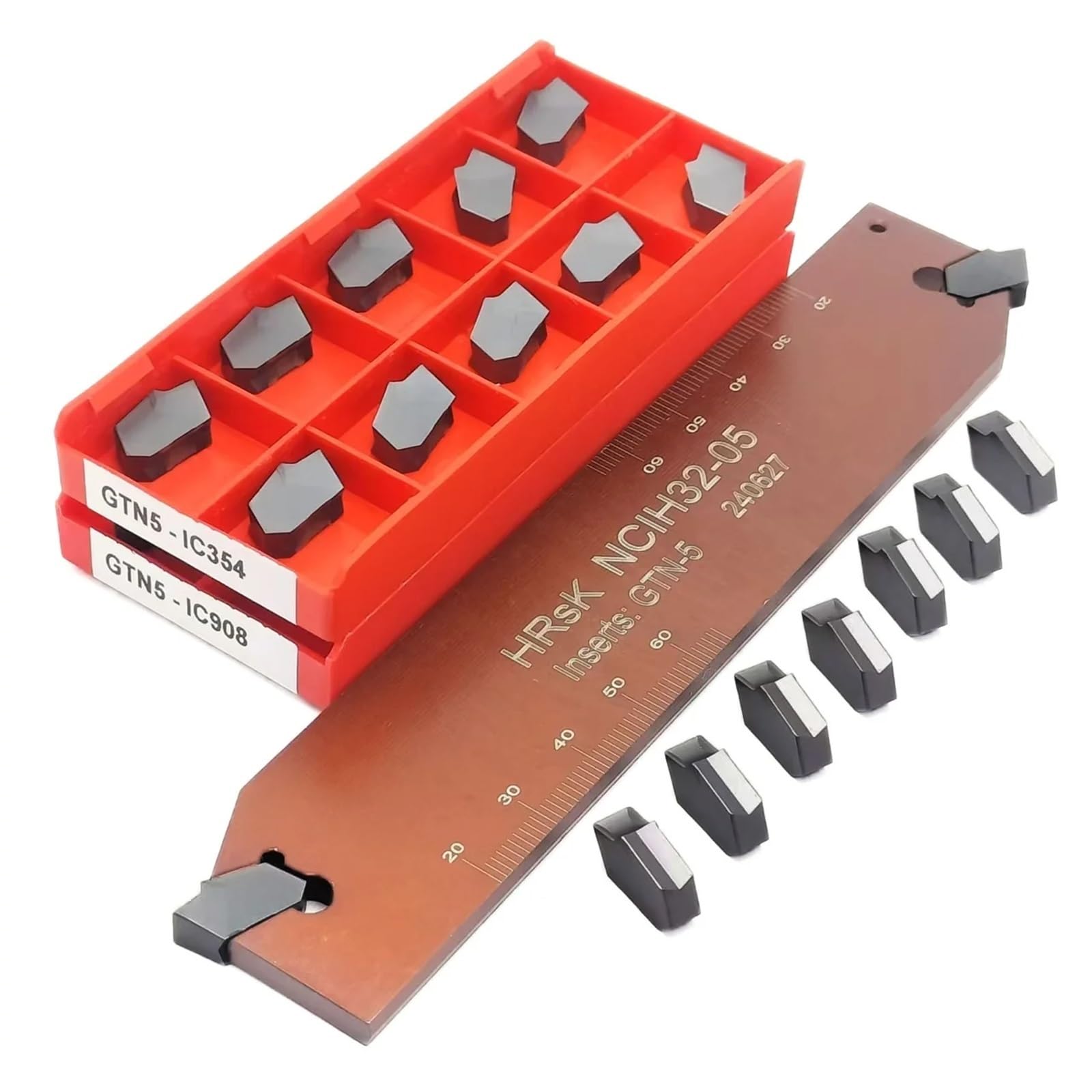 Porte-outil De Coupe À Rainurer De Haute Précision HRsK NCIH32-05, 10 Pièces, Plaquettes En Carbure GTN5-IC908 GTN5-IC354, Plaquettes De Rainurage GTN 5 Mm Plaquettes de Carbure CNC(32-05 and IC354)