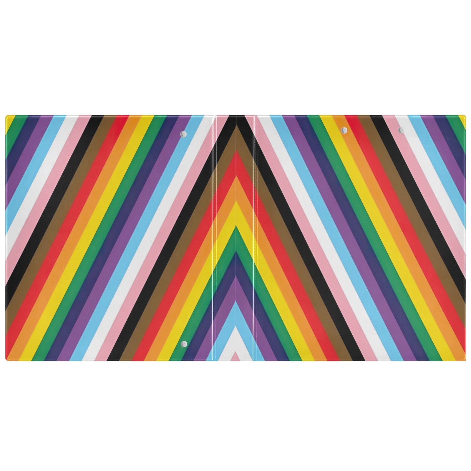 Pride LGBTQ - Raccoglitori a 3 anelli, 3,8 cm, confezione da 2, con bandiera arcobaleno e clip in metallo antiscivolo, organizer di base per scuola, ufficio, casa