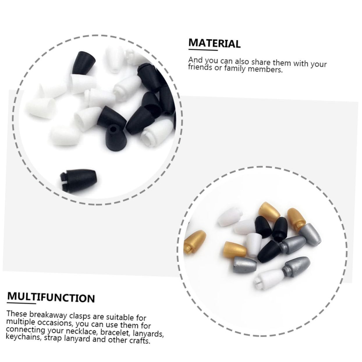 Operitacx 500piezas Clips De Seguridad De Plástico Para Conectores De Cuerda Para Ropa y Accesorios Negros y De De Usar