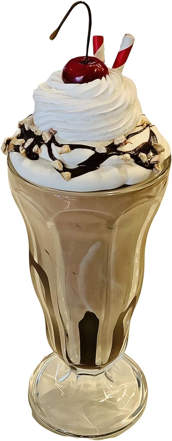 Fake Milkshake Chocolate CraziShake Tall Plastic Parfait Glass -Handmade by Dezicakes- Fake Food -Artificial Dessert