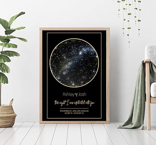 Miniatura 6 de Personalized Star Map Print Custom Constellation Poster Chart Night sky Wall Art Special Occasion Gift Wedding Anniversary Decor 8ts