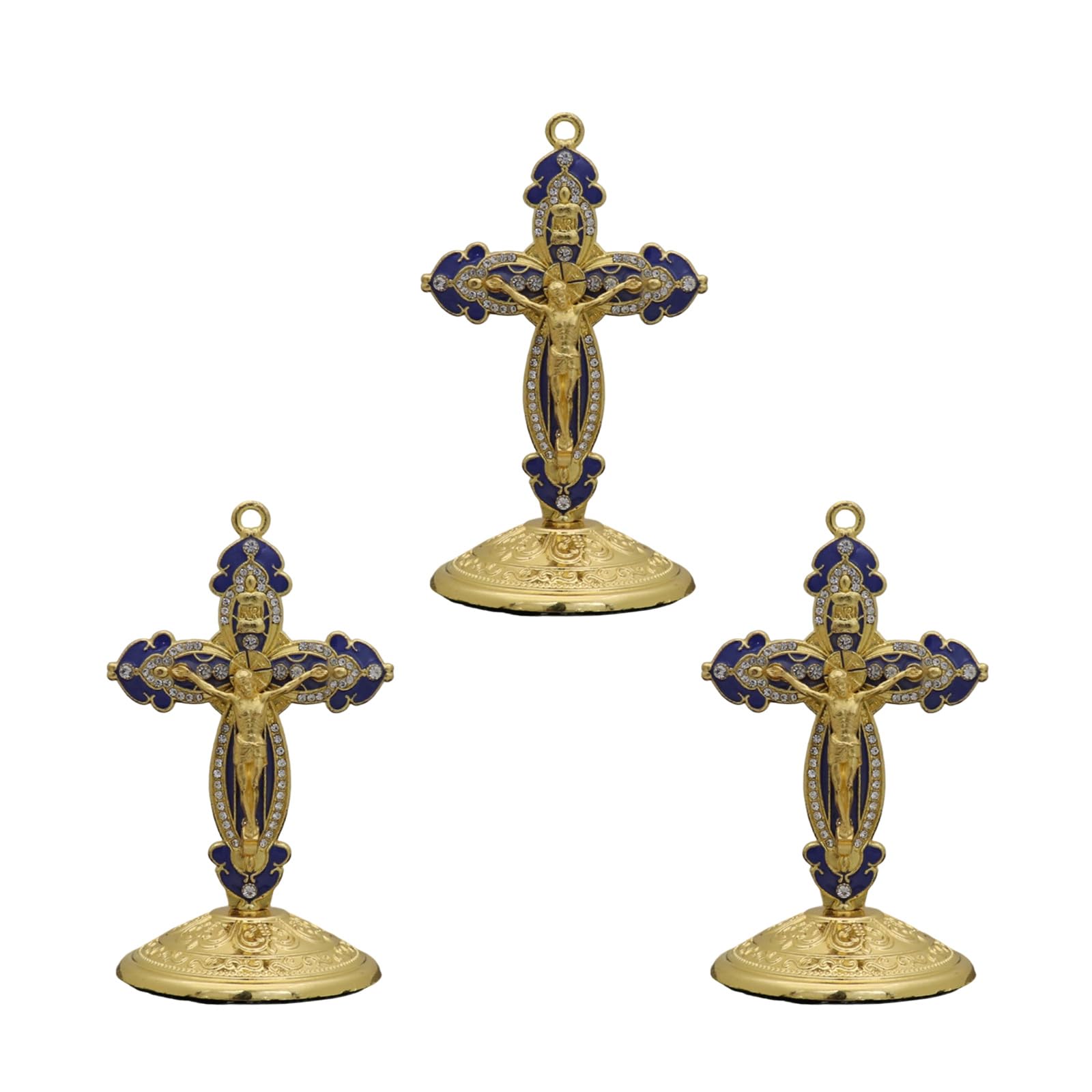 Xjdzineq Religious Enameled Crucifix Ornament for Car Dashboards Desk Vibranted Durability Metal Decoration Crucifix Charm