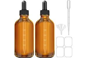 2 Pack 4 oz Amber Dropper Bottles, Protect Your Oils with Class