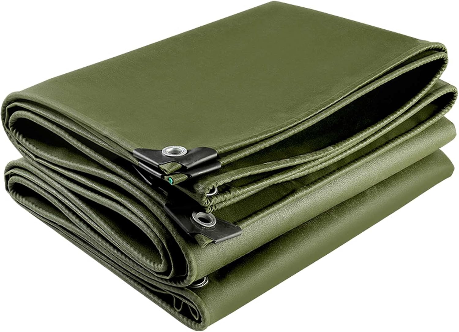 Heavy Duty Waterproof Tarpaulin,750g/㎡ Polyester Canvas,Outdoor Weatherproof Tarp,Green,for Garden,Wood,Boat,Camping. ()