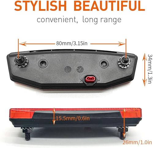 Miniatura 2 de Ebike Rear Tail Light,Ebike 6V-60V LED Riding Tailight,Motorcycle Led Light Equipment Waterproof Connector for Electric Bike Accessories