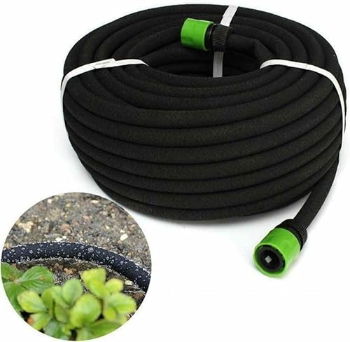 30M Porous Soaker Hose – Garden Drip Soaking Hose – Comes with Connectors – Easy to Use Plant Watering Device – Permeable Irrigation Hosepipe – Automatic Gardening Hedge Lawn Irrigator System