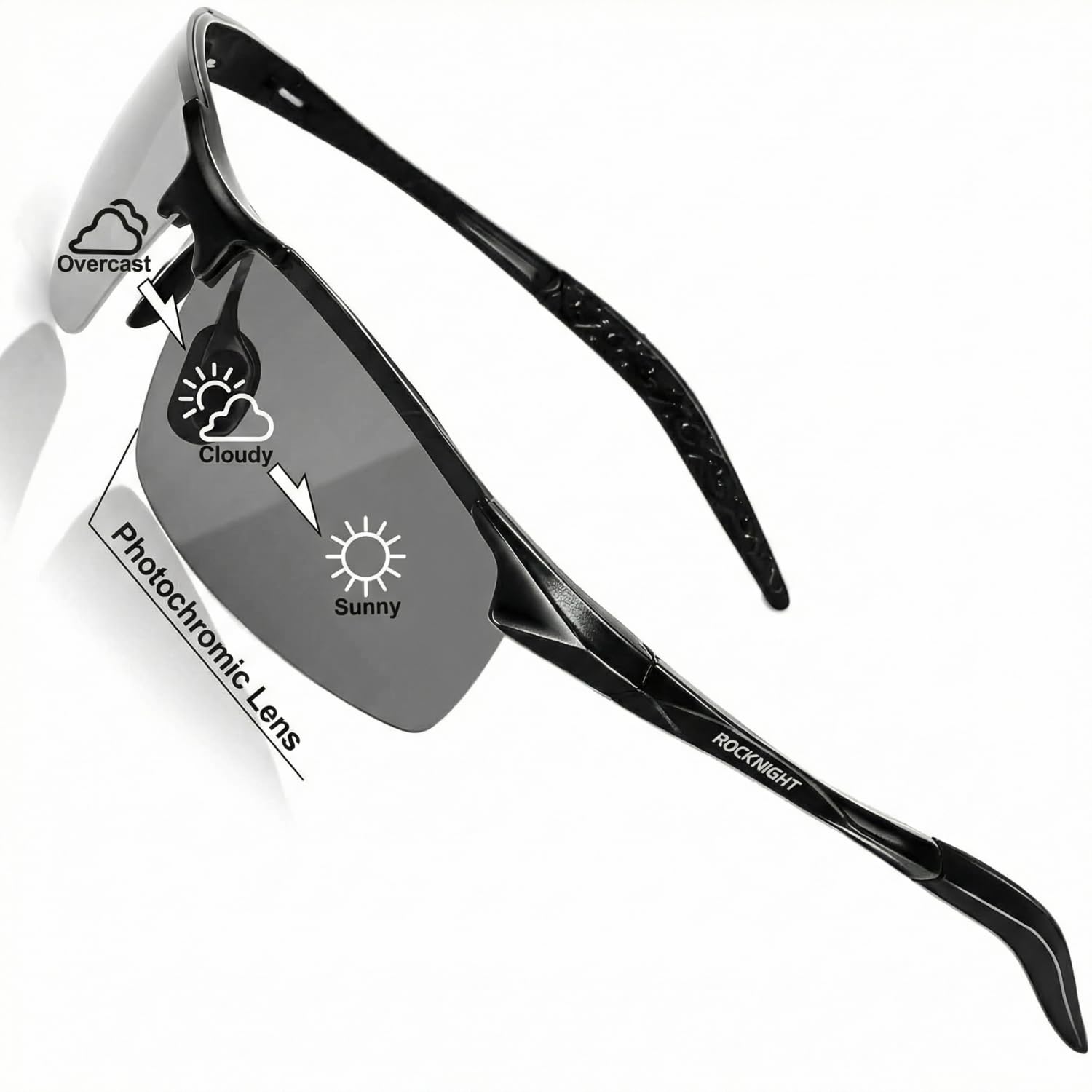 ROCKNIGHT Driving HD Polarized UV400 Protection Ultra light Al-Mg Golf Fishing Outdoor Sunglasses