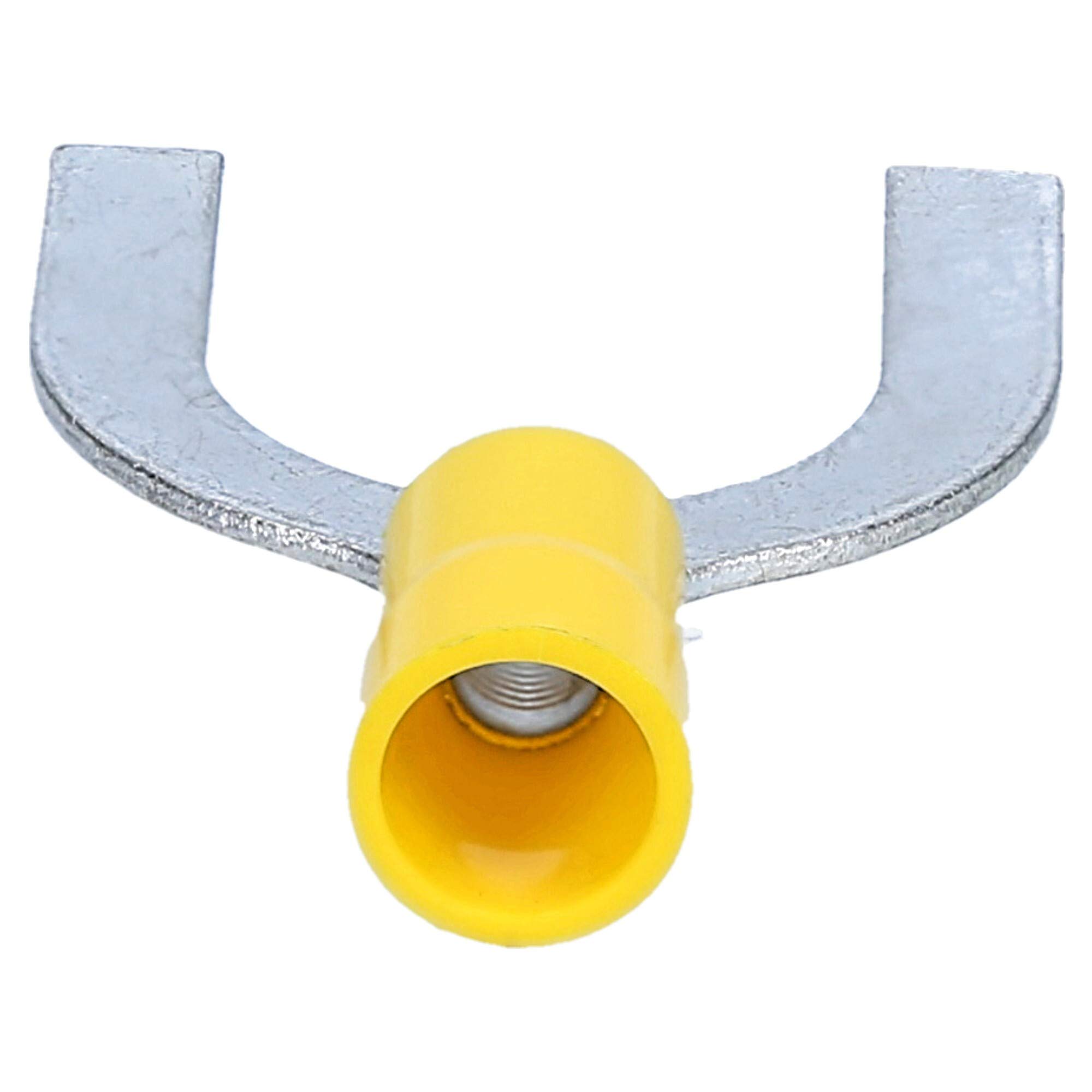 Cembre GF-U14 100x Terminales de Cable de Horquilla Aislados M14 Amarillos | Terminales de cobre galvanizado UL para instalaciones eléctricas en motores, baterías, relés y regletas de corriente