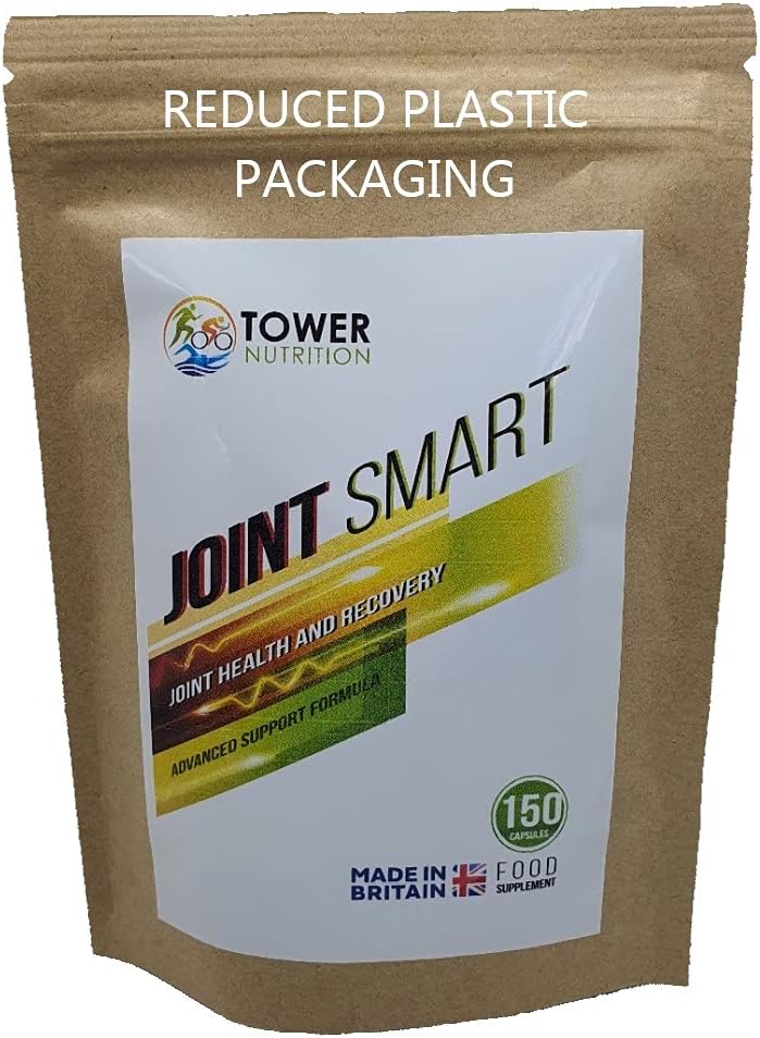 Joint Health Supplement - Goodbye Joint Pain | Glucosamine MSM Chondroitin, Cissus Quadrangularis, Boswellia, Turmeric, Piperine | Joint Smart 150 Capsules by Tower Nutrition | Made in UK