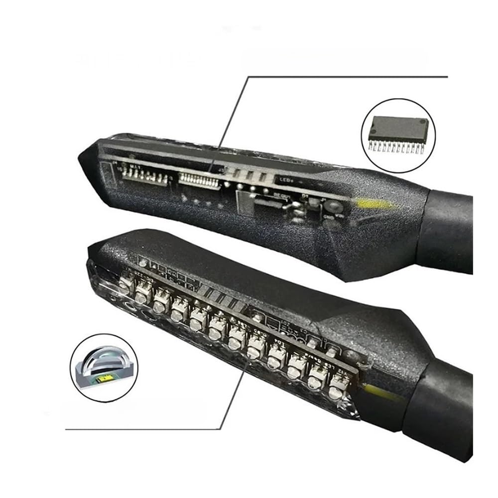 Luces Intermitentes para motocicleta, intermitentes fluidos para