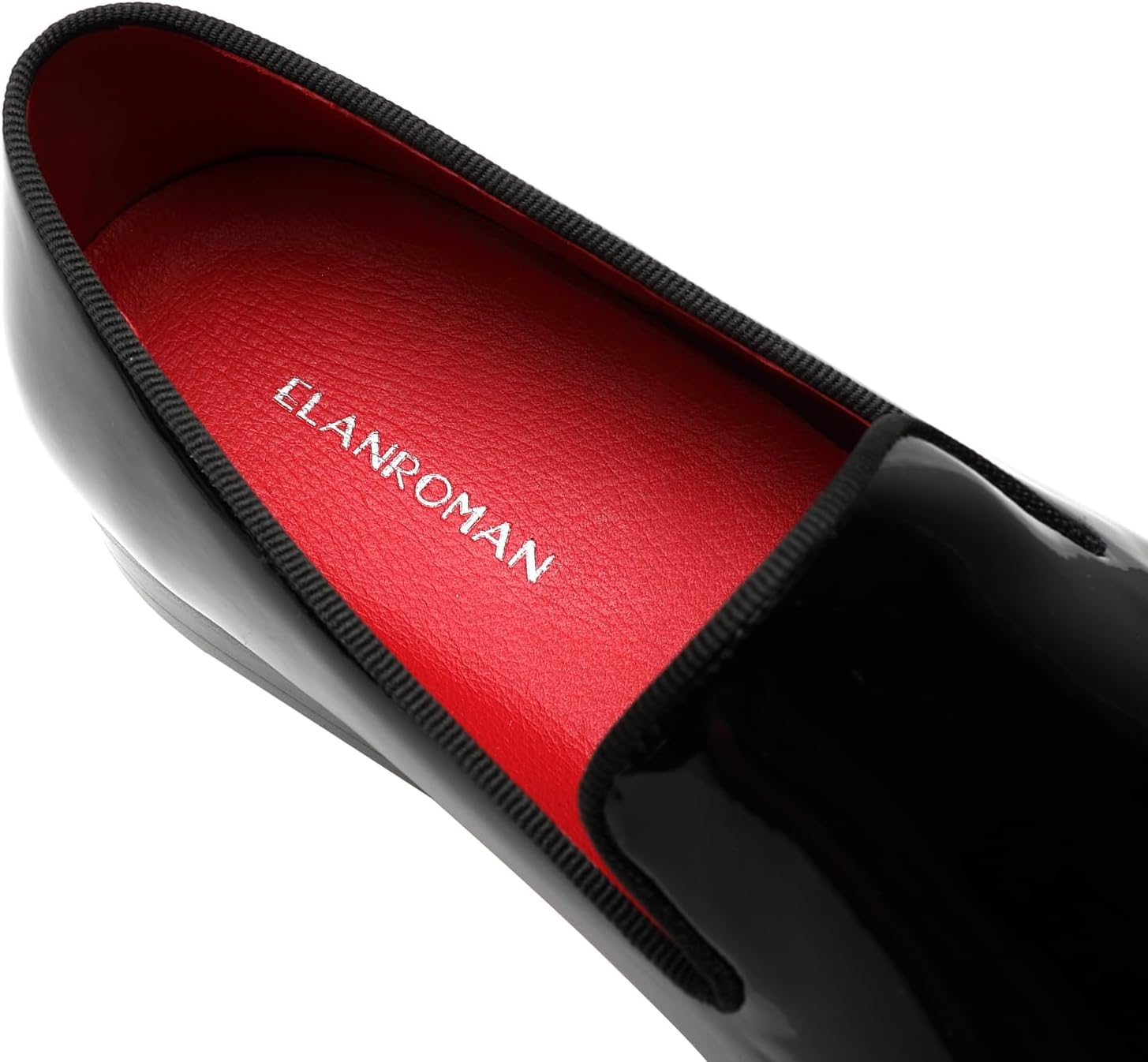 ELANROMAN Men's Patent Leather Loafers Wedding Party Prom Shoes - Image 5