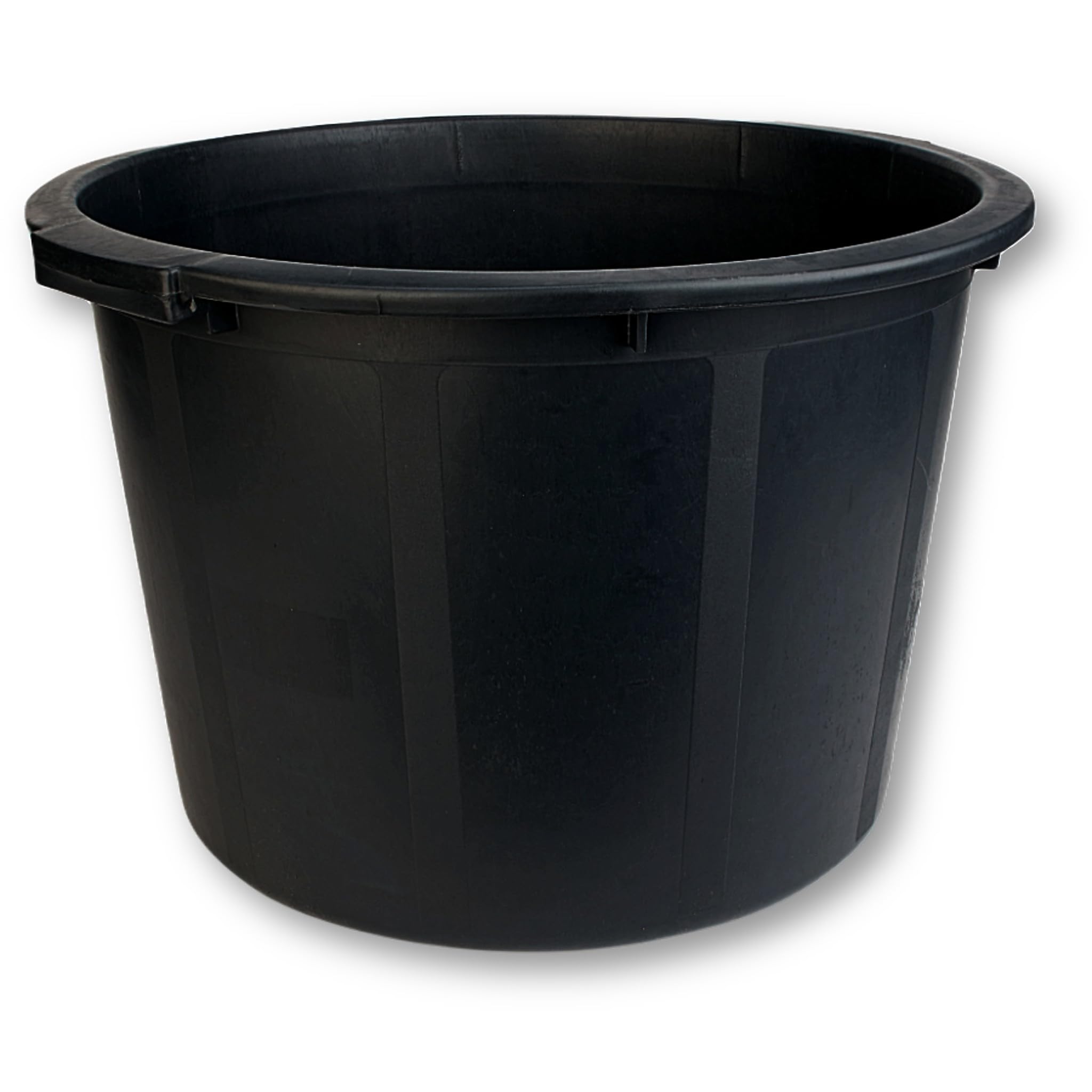 Bricoloco Cubo Multiusos Negro 38 litros |Espuerta para albañil, capazo agrícola, Cubo Basura, cesto leñero, gaveta Goma, Canasta Almacenamiento jardín. (10)