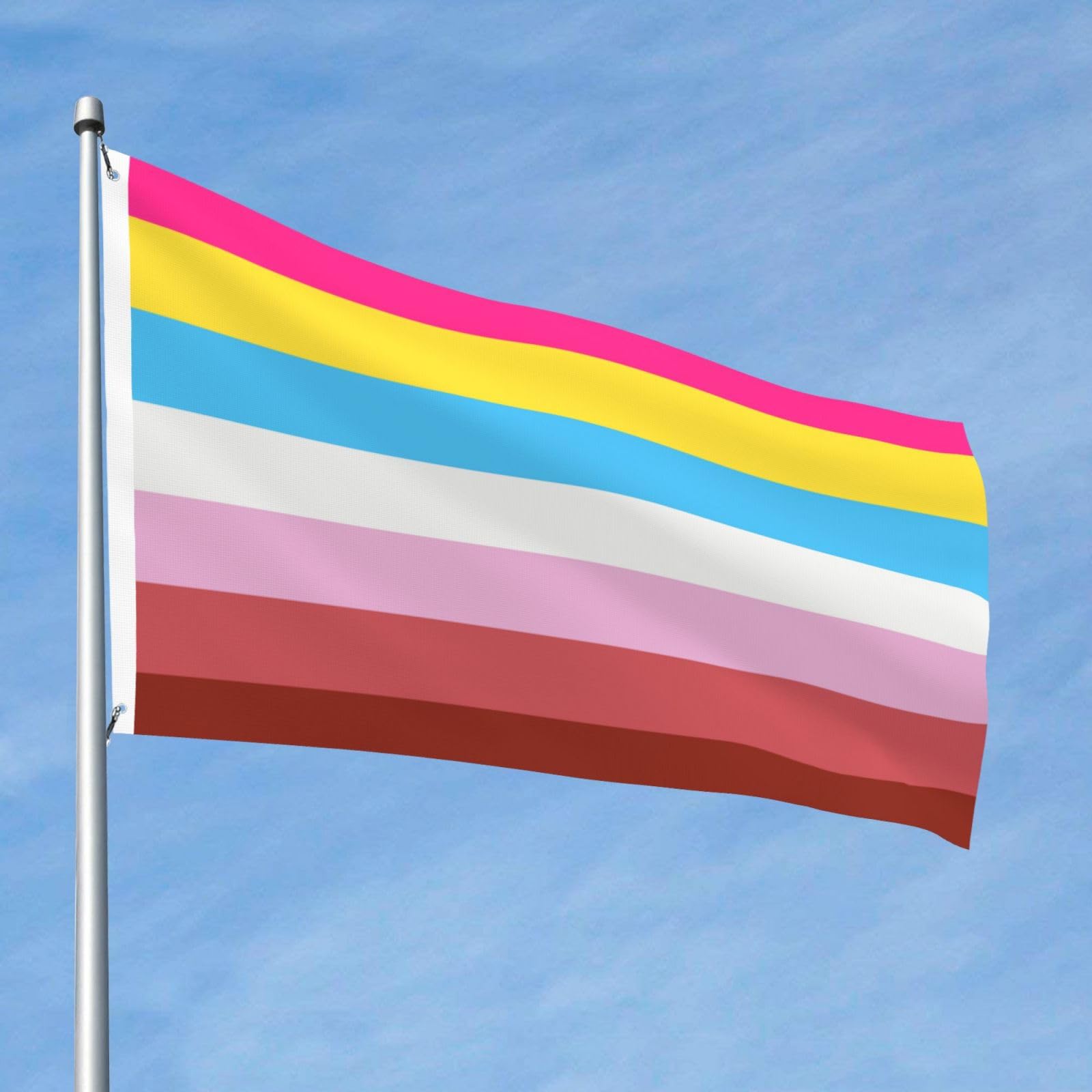 Con la bandera del orgullo lesbiano en la mano | Vector Premium
