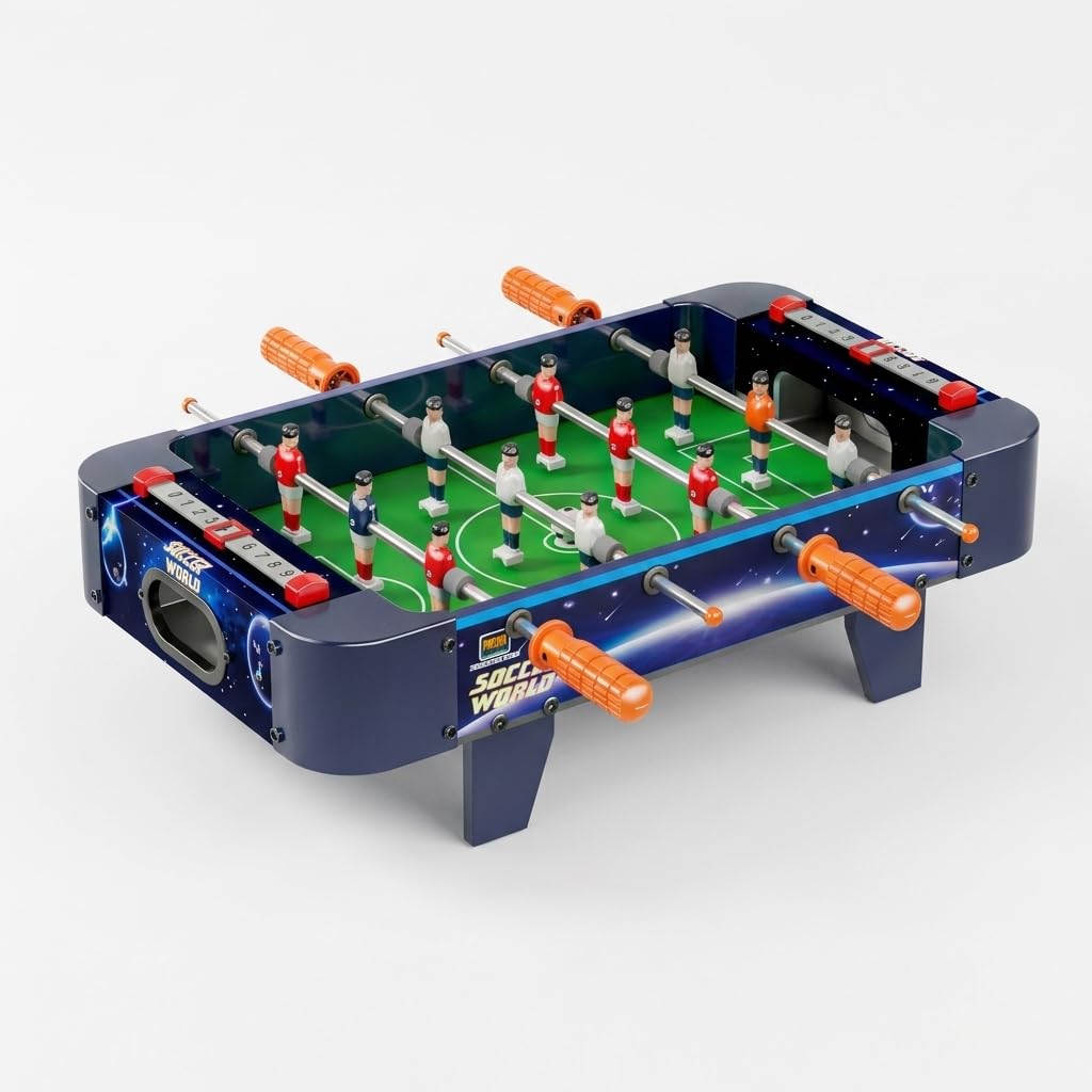 Mini Tischkicker für Jugend, Tischfussball Spieltisch aus Holzwerkstoff, Kompakter Kickertisch 53 cm
