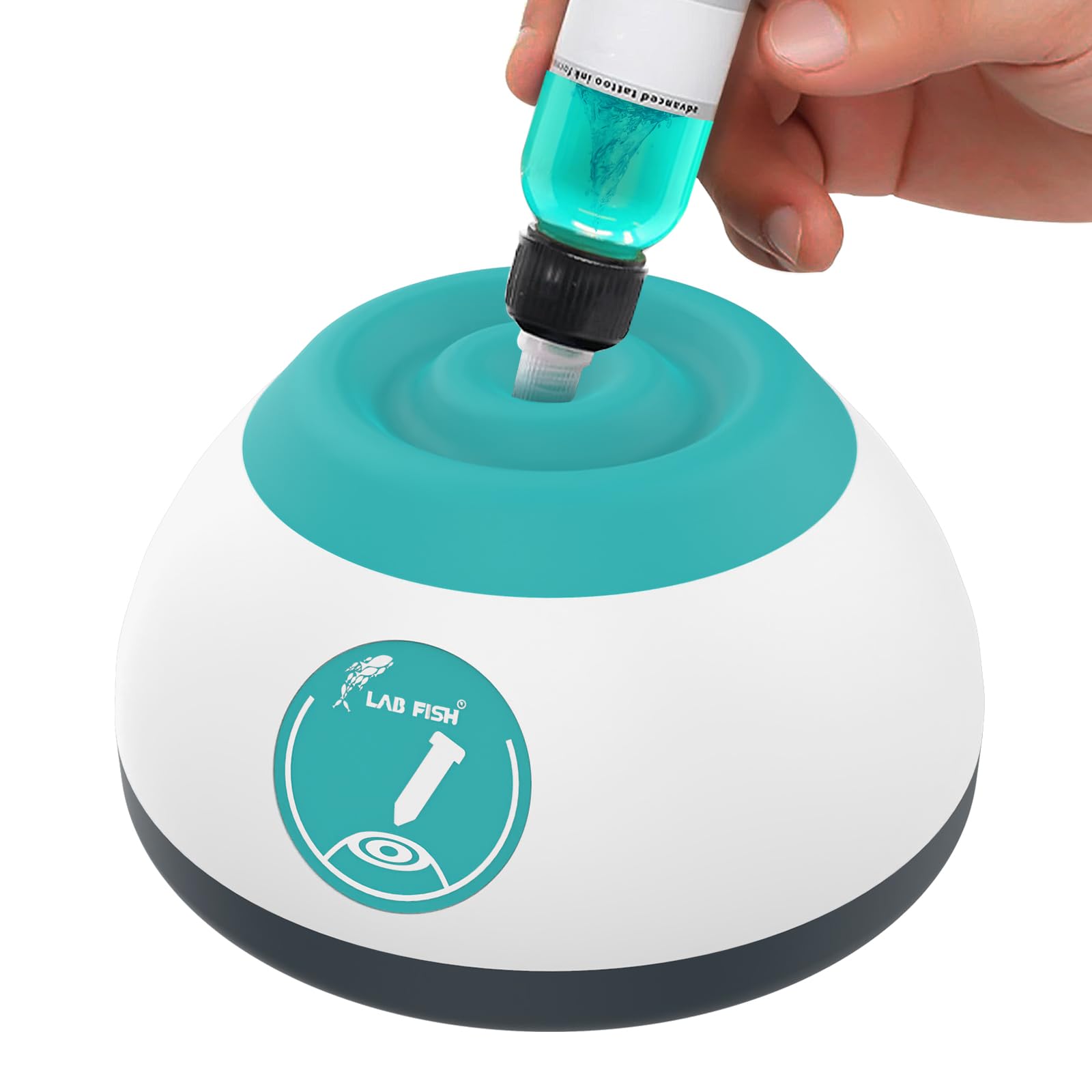 LAB FISH VM200 Mini Vortex - Agitador para Pinturas Modelismo, Esmaltes de Uñas, Tinta de Tatuaje, Adhesivo de Pestañas & Tubos de Ensayo (Máx. 50 ml), Encendido/Apagado por Contacto
