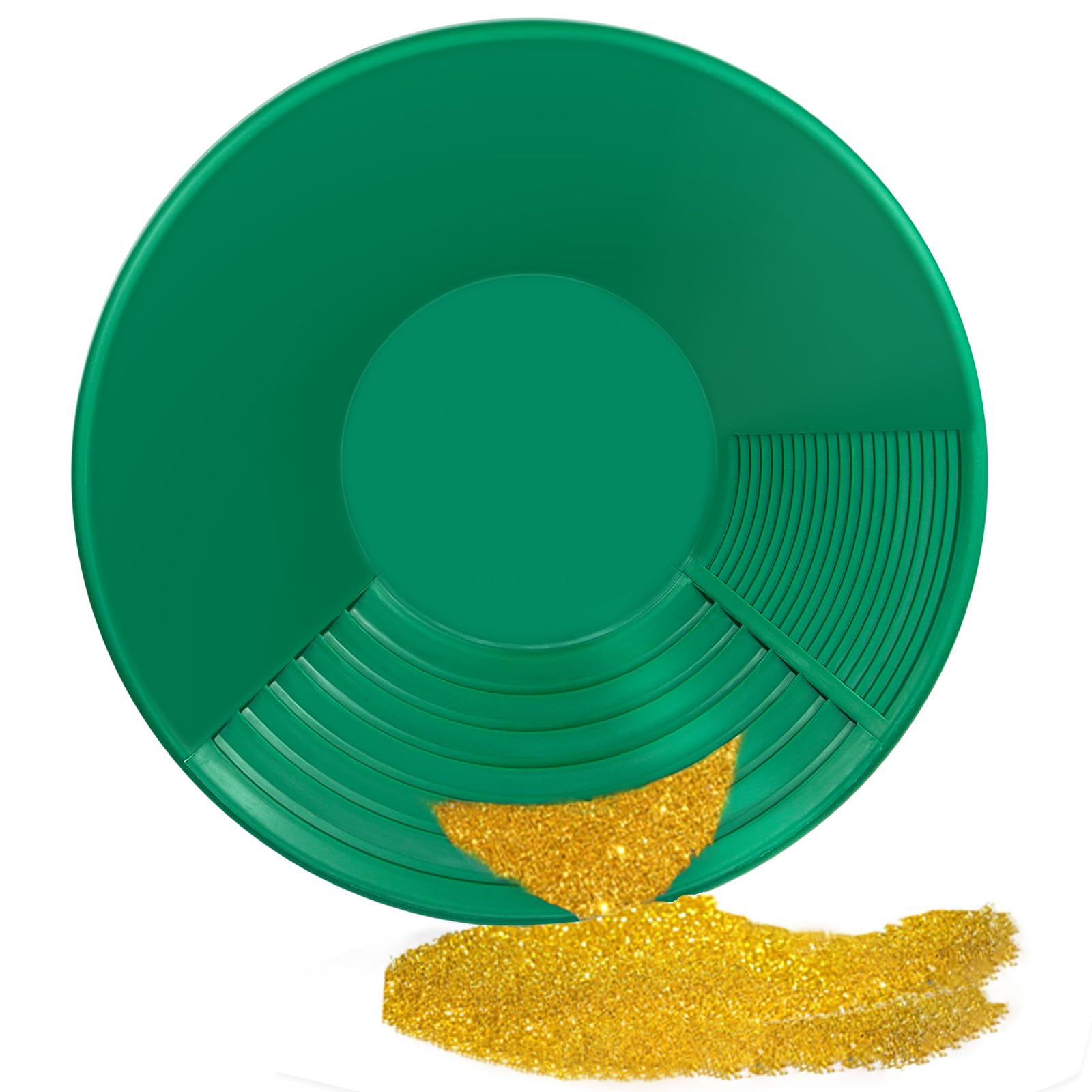 Kit D'orpaillage Gold Pan 38,5 x 8,5 cm Casserole Plastique pour Lavage Tamis Prospection Minière (Vert)