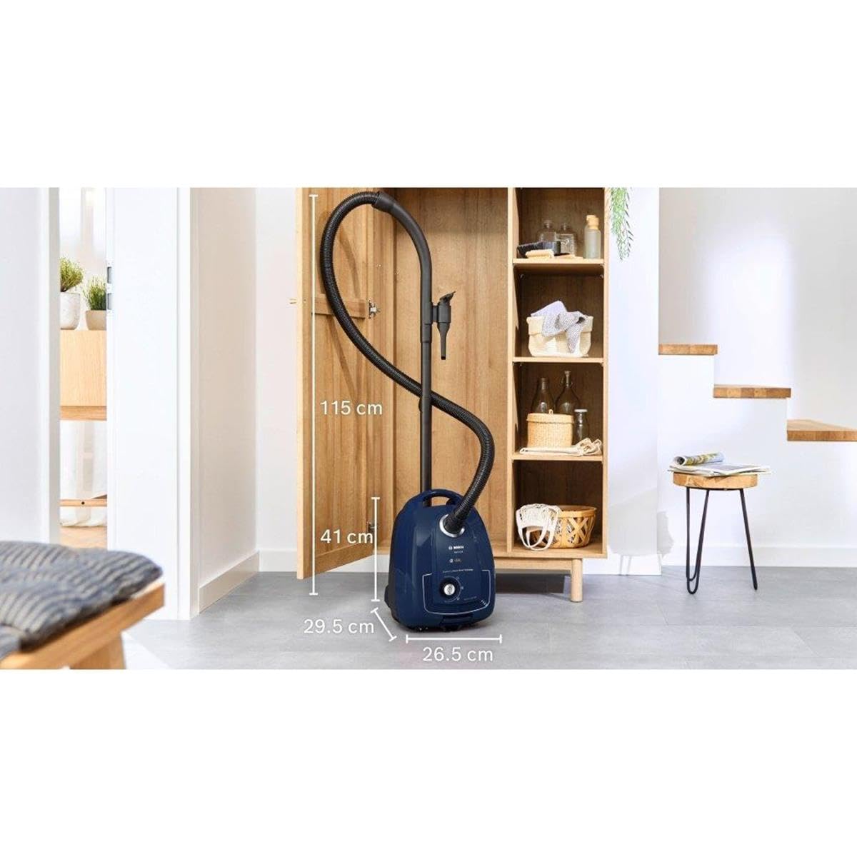 Bosch BGL38BU1 Aspirapolvere 600W Blu - Serie 4, Filtro Igienico, 79 dB, Lunghezza del cavo 7 m, Accessori inclusi