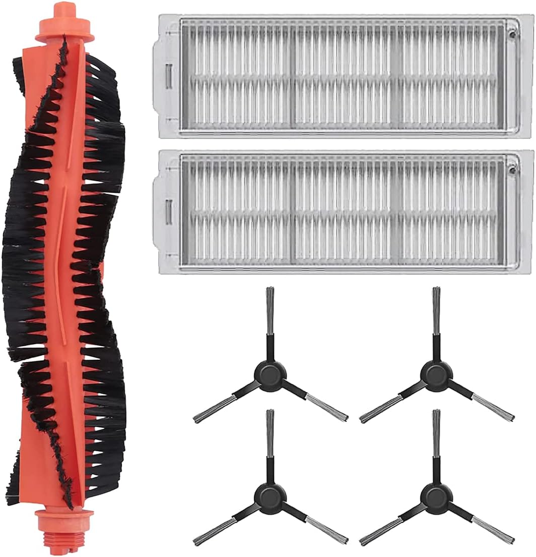 Replacement for Robot Cleaner Wyze Reusable Hard Floor Expert Wet Microfiber Soft x1 Main Brush x2 Filter x4 Edge Brush Set