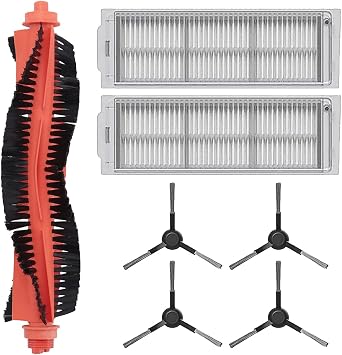 Replacement for Robot Cleaner Wyze Reusable Hard Floor Expert Wet Microfiber Soft x1 Main Brush x2 Filter x4 Edge Brush Set
