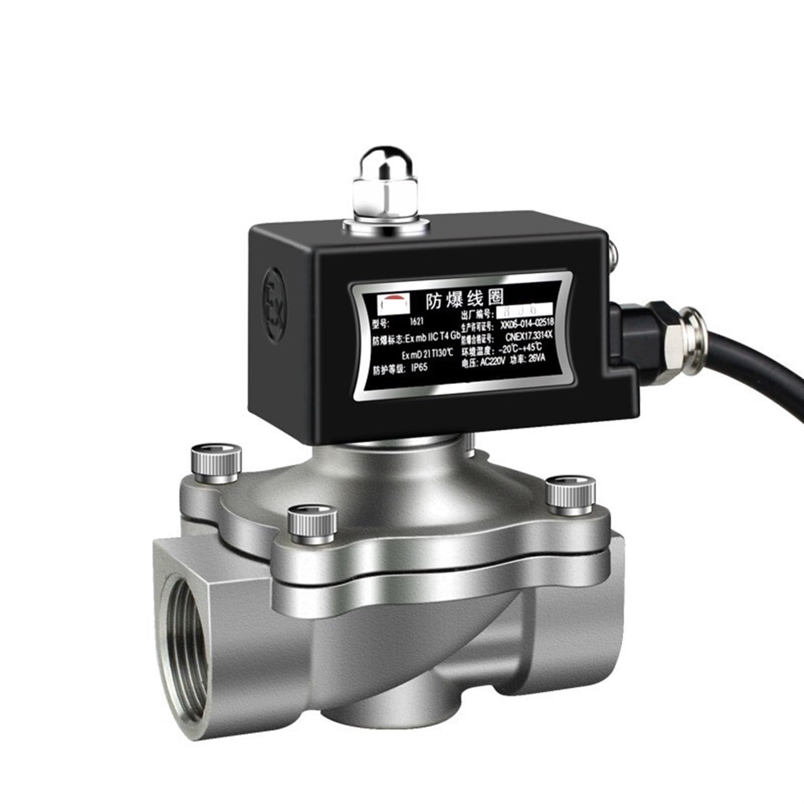 JNVFTCUX 1/2 Inch 304 Stainless Steel DN15 Solenoid Valve Gas 220v 24v 110v 1Pcs(230vac,NPT)
