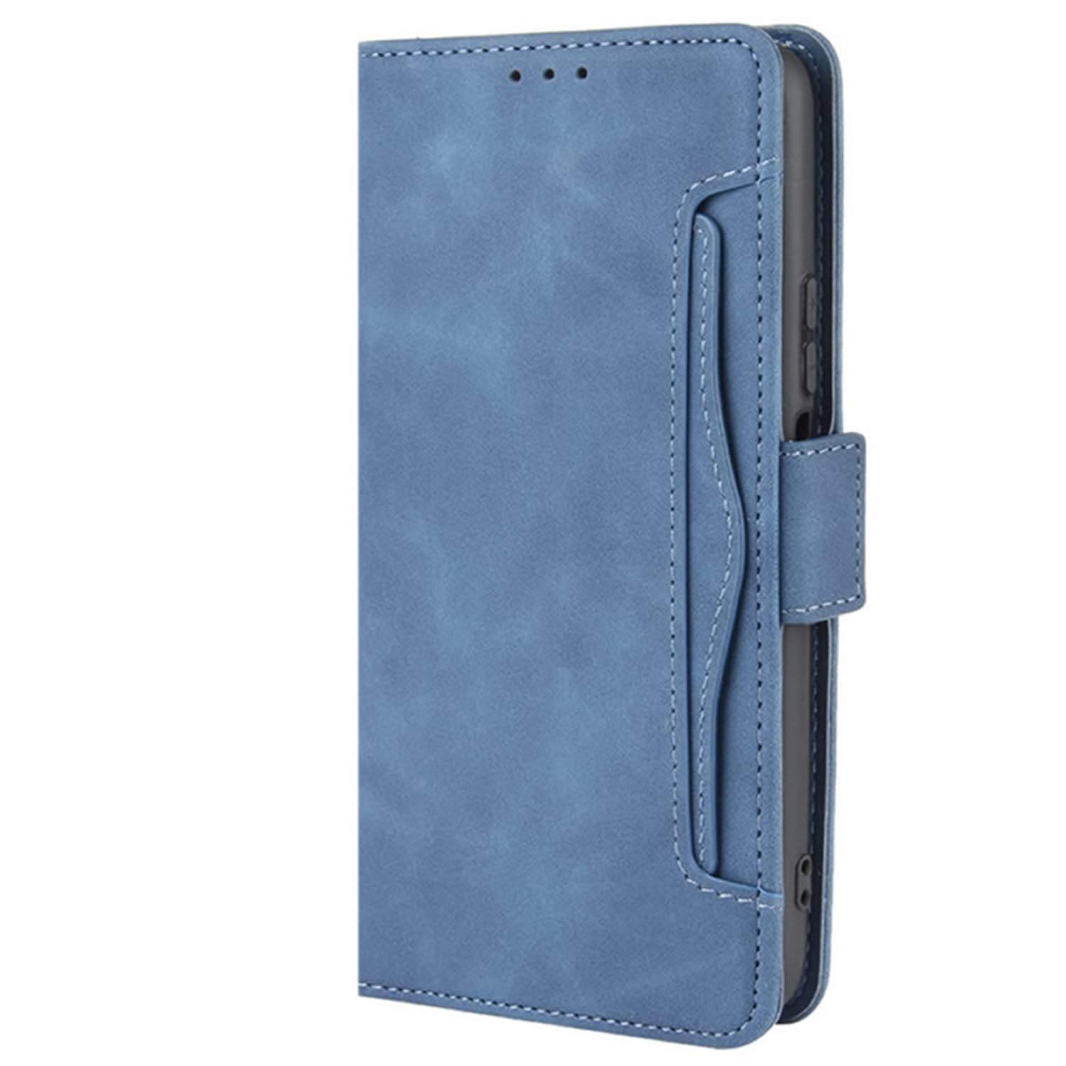 HualuBro Cover A Libro Con Portafoglio Per Huawei P40 Lite – Pelle PU Blu, 5 Slot Carte, Chiusura Magnetica E Stand