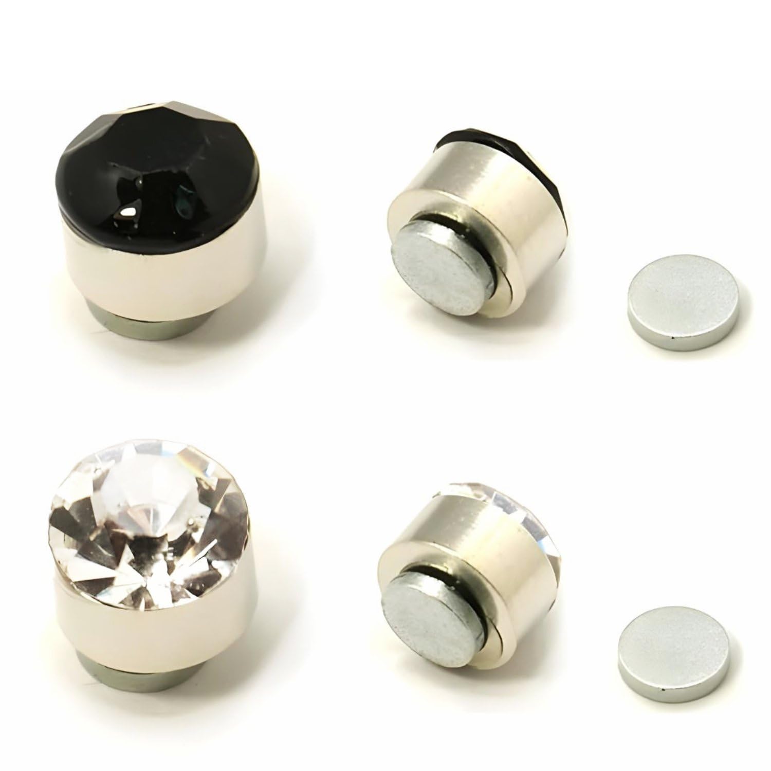 Via Mazzini Stainless Steel 6mm Clip-On Magnetic No-Piercing Ear Stud For Men And Women (ER2125) 2 Pairs (B0BTJ7CHX4) Amazon Price History, Amazon Price Tracker