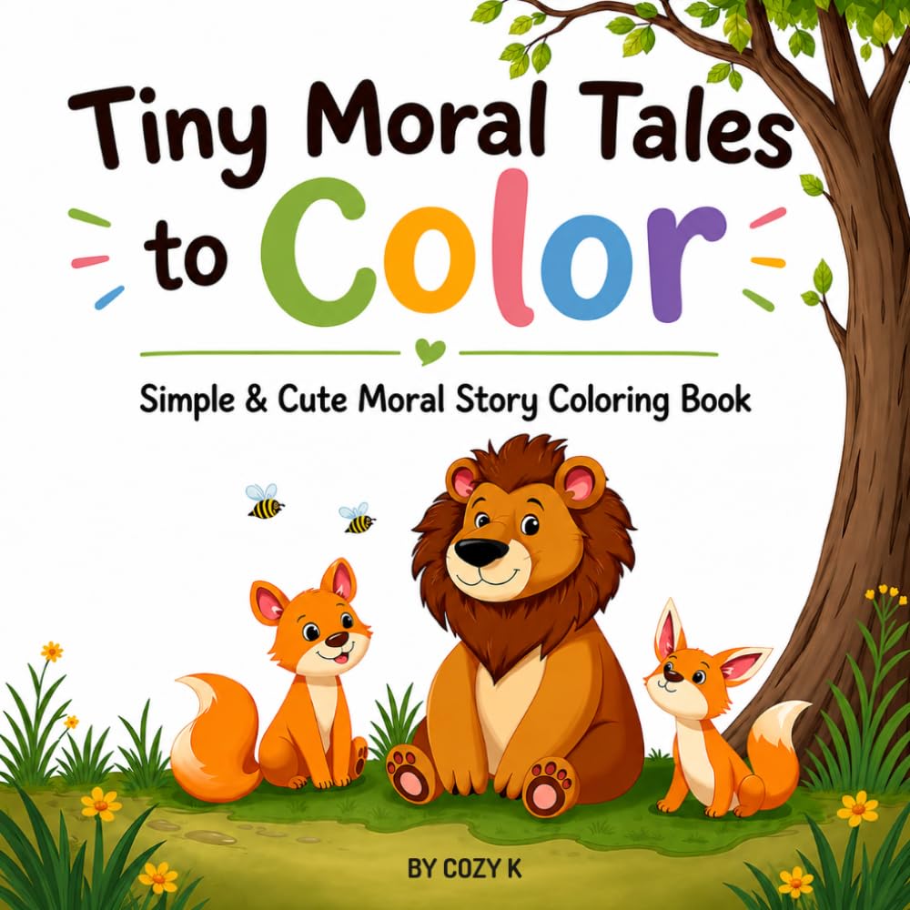 Tiny moral tales to color: Simple & cute moral story Coloring book