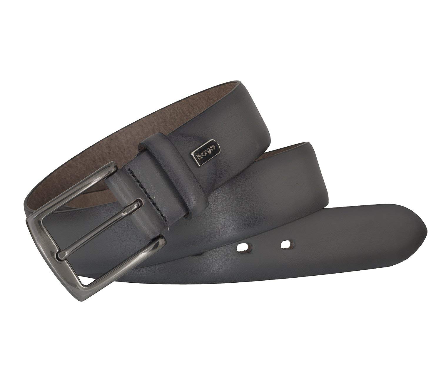 LLOYD Men's Belts Gürtel Herrengürtel Ledergürtel Grau 6838, Länge:95 cm, Farbe:Grau